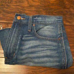 Madewell The Perfect Jean Short Denim Frayed Hem Distressed Style Boho Modern